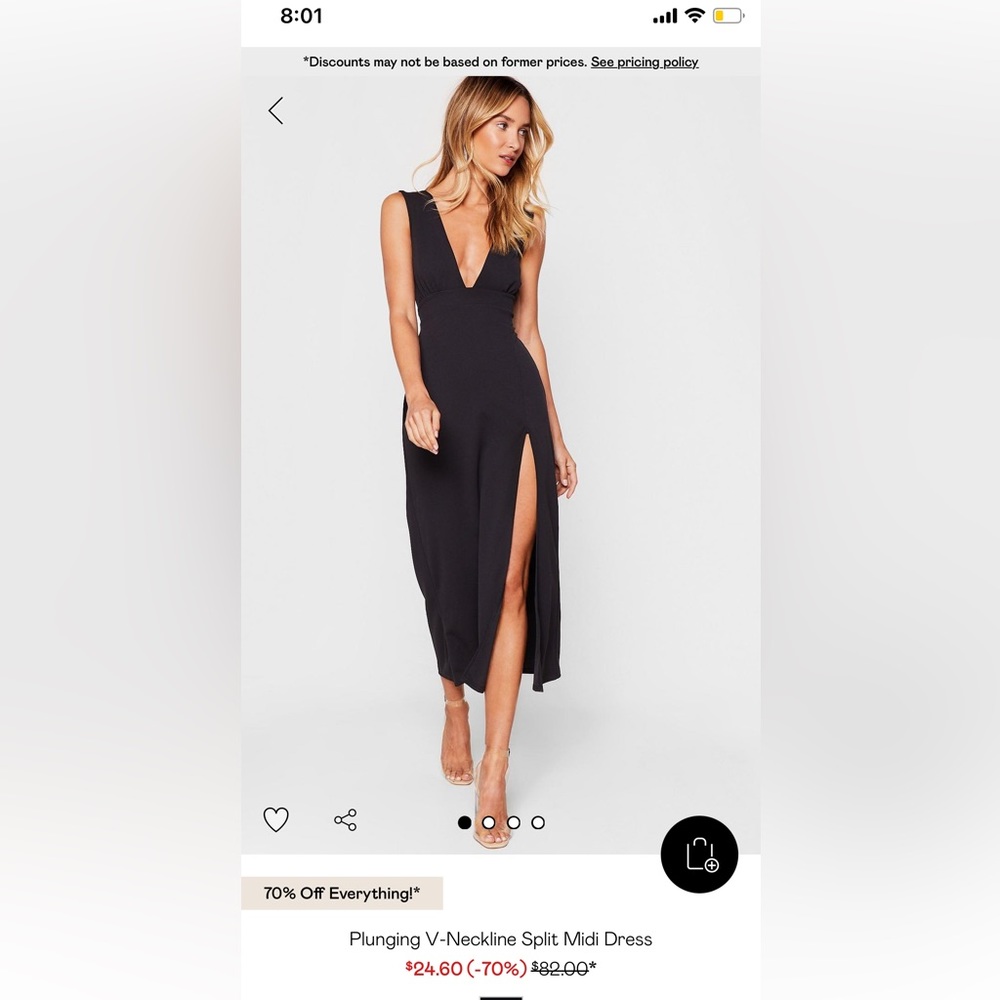Nasty gal black slit dress